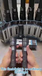 Rechargeable Waterproof Flashlight 99000W Super Bright Zoom LED Heavy Duty with 72h Battery Life Range 5000M Can Charge Phone Real-time Power Display
