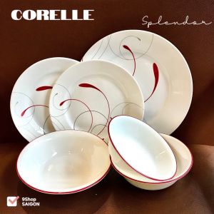 Corelle USA  - Splendor Lucky - Full Bộ 6 Món Tô Chén Dĩa Vạn Phúc Kim An
