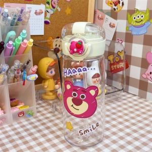 Kids High Quality 400ml Water Bottle With Lid And Straw Reusable Sealed Clear Drinking Bottle Tumbler for Kids