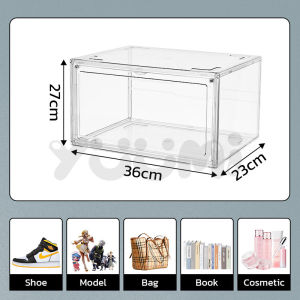 YUUMI Tas Acrylic Transparent Display Kotak - CRYSTAL ACTION FIGURE AKRILIK BOX Serbaguna Tahan Air & Anti Lembab untuk Sepatu Buku