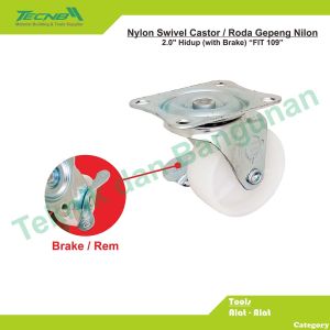 Roda Gepeng Etalase Trolley Troli Nilon Hidup 2.0" X4PCS/SET