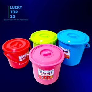 Zooey Kendi Bucket with Cover/ Timba/ Colorful Timba/Water Container Bucket/Water Pail/Home Cleaning & Storage Purpose/Utility Pail