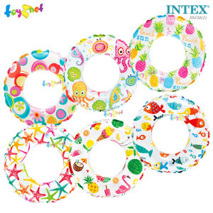 Intex ส่งฟรี ห่วงยางใสลายการ์ตูน 24 นิ้ว (61 ซม.) รุ่น 59242(4) แพ็ค 4 ชิ้น คละลาย