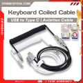 ZIFRIEND Type C Mechanical Keyboard Coiled Cable USB Keyboard Wire Mechanical Keyboard Aviator Desktop Computer Aviation Connector. 