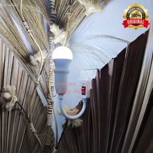 Lampu Tidur Baca Hias Flexible Premium Led 3 Watt Ace Fitting Colok ON OFF Putih e27 FS-25 Converter