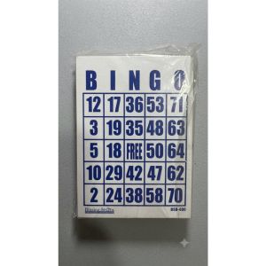 Bingo Cards (50 and 100 pieces) - 50 Bingo cards with numbers in 5x5 grids 100 Bingo cards with numbers in 5x5 grids packaged in plastic suitable for games and entertainment.