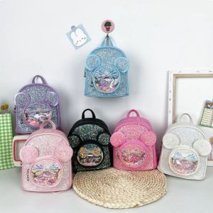 YOCKY Eco-friendly Colorful Sequins Schoolbag Cute Wear-resistant Children Schoolbag Fashion Big Ear Princess Backpacks Students
