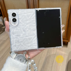 For Phone Case Transparent TPU Keychain Chain Fold Translucent Phone Case For i 15 Cover 手机壳 Aesthetic Korean Cute
