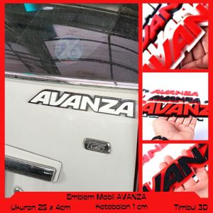 EMBLEM MOBIL AVANZA EKSTERIOR MOBIL TOYOTA VARIASI TIMBUL 3D BAHAN FIBERGLASS