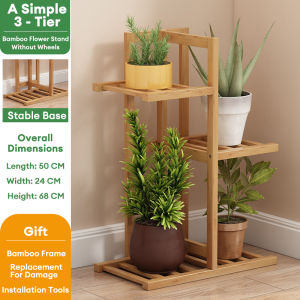 LACCOHUG Bamboo Plant Rak Plant Stand 5/6/7 Layers Wood Multilayer Outdoor Rak Pasu Bunga Rak Pokok Flower Rack