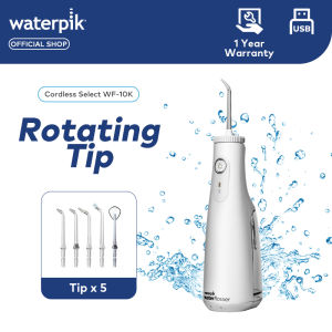 Waterpik WF-10K Cordless Select Water Flosser USB Rechargeable 360 Rotating Tip IPX7 Waterproof 2 Modes & 5 Tips