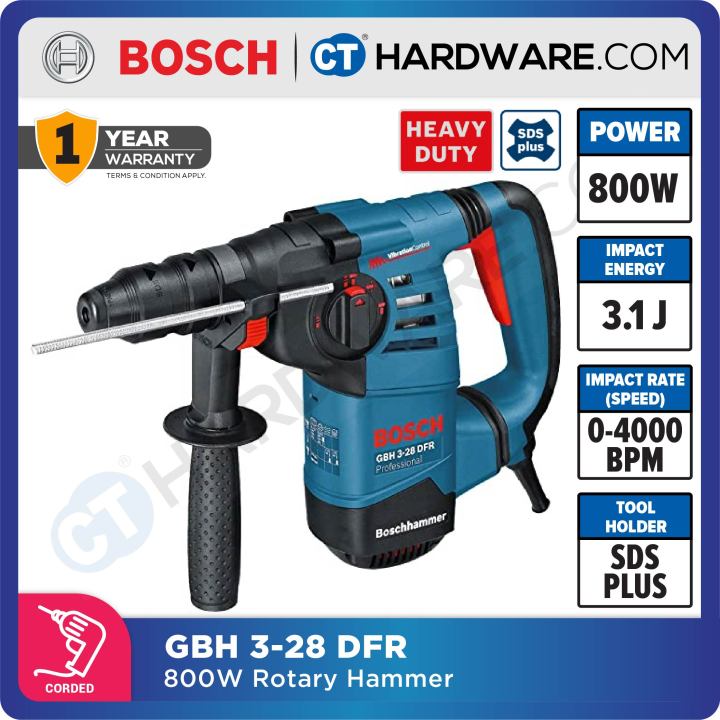 BOSCH GBH 3 28 DFR PROFESSIONAL CORDED ROTARY HAMMER 28MM 800W