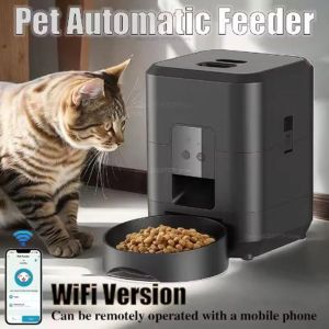 GBDSVD Button/WIFI Version 2L Smart Cat Feeder Quantitative Timed Automatic Dog Feeder Pet Supplies APP Control Dog Dry Food Dispenser For Cats Dog
