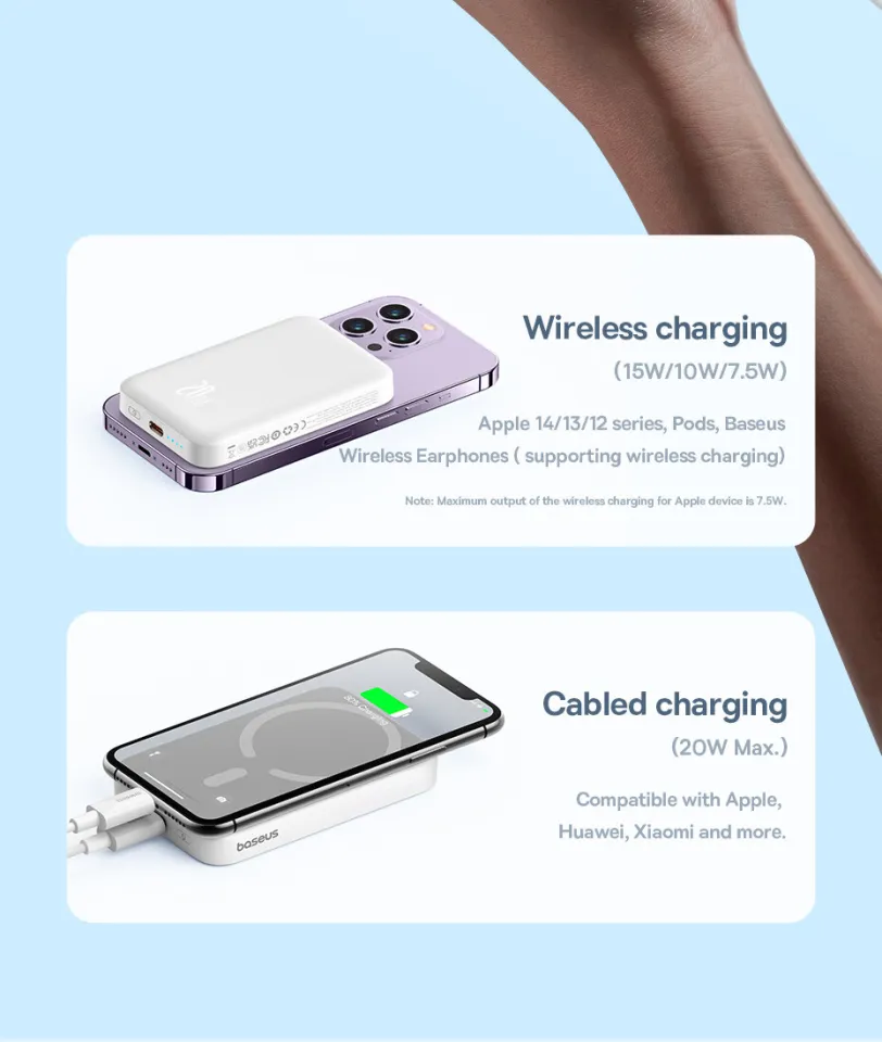 Baseus 20W Power Bank Sạc Dự Phòng Mganetic 6000MAh Sạc Dự Phòng Không Dây  Pin Ngoài Nhỏ Gọn Cho IP 12 13 Pro Max