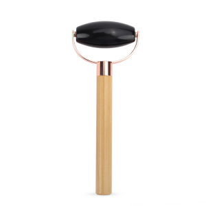 DECINIEE Natural Face Massage Roller Single Heads Jade Stone Roller Wooden Handle Face Neck Thin Lift Relaxing Massage Beauty Skin Care Slimming