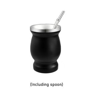 Mate Cup Stainless Steel Double Wall 8oz Argentine Yerba With Stirring Filtering Straw Spoons Brush