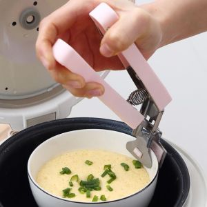 Kẹp Chén Dĩa Inox Đệm Silicon Chống Trượt | Kẹp Gắp Tô Nóng Nhấc Chén Dĩa Khi Hấp Đồ Ăn Cầm Tay