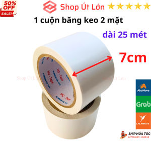 1 Cuộn băng keo 2 mặt rộng 7cm dài 25 mét lõi giấy 3mm - Shop Út Lớn