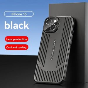 Kisscase tản nhiệt làm mát Ốp điện thoại cho Iphone 15 14 13 Pro Max mạ Vỏ giáp mỏng thoáng khí bảo vệ ống kính máy ảnh PC cứng chống sốc Ốp lưng cho iPhone 15 14 13