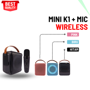 SPEAKER MINI BLUETOOTH PORTABLE K1 + MIC WIRELLES FOR KARAOKE