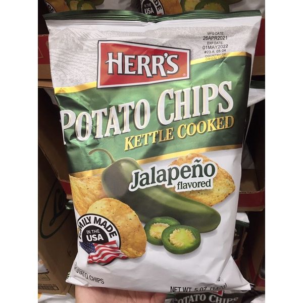 Herr's Kettle Cooked Jalapeno Flavored Potato Chips 142g | Lazada PH