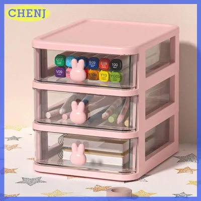 CHENJ Tủ nhựa đa tầng lưu trữ máy tính để bàn thuận tiện của mỹ phẩm văn phòng phẩm