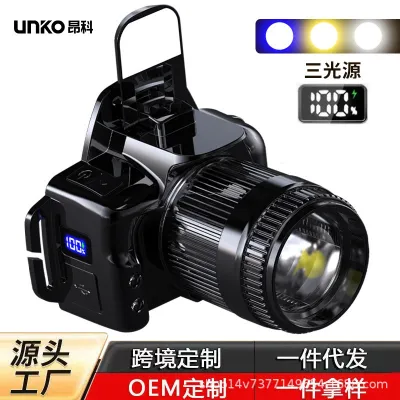 senter kepala led U8 3warna cahaya - mode zoom dan sensor gerak - cahaya terang jarak jauh