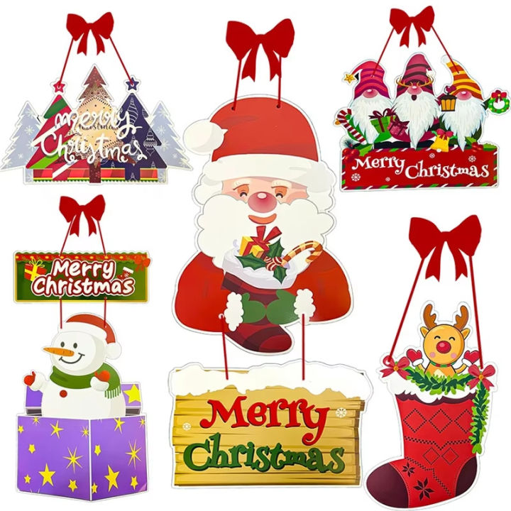 🎄Hàng sẵn có🎄Giáng sinh miếng thông báo treo cửa phim hoạt hình Santa ...
