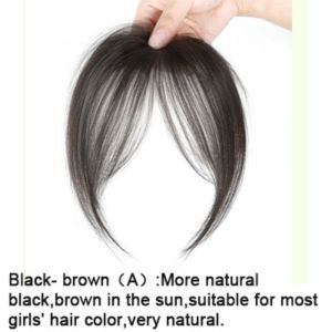 Marian Beauty Girls Middle-parted Bangs Wig Natural Fluffy Wig Bangs Forehead Left and Right Bangs Hair Extension