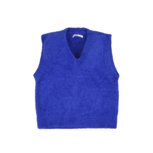 3Second Vest Wanita Rajut Rompi Knitwear Outer Sleveless Tanpa Lengan Plain Vintage Plain C051123