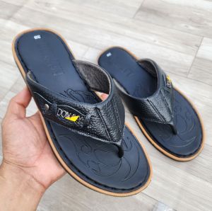 DÉP XỎ NGÓN NAM DA BÒ THẬT KHÂU ĐẾ BAO ĐI MƯA V.KLUC
