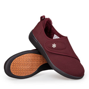 WuChu Winter Warm Diabetic Shoes for Women Wide Width Walking Sneakers Adjustable Closure Slip-on mother shoes for Elderly Swollen Feet Walking Shoes