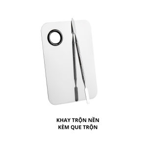 Combo Tán kem nền 3 món: Khay trộn nền kèm Que trộn Cọ tán nền Mút tán nền Cao cấp dùng Makeup