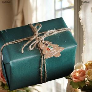 [COD] ourlove ป้ายต้นคริสต์มาส48ชิ้นของขวัญถุงแขวนป้ายกระดาษคราฟท์คริสต์มาสแบบย้อนยุคขนมคุกกี้อุปกรณ์ตกแต่งวันคริสต์มาสโนเอล
