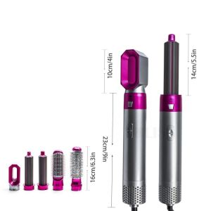 5-in-1 Electric Hair Styler Dryer Comb Curler Straightener Air-Wrap Styler Wet & Dry Dual Use