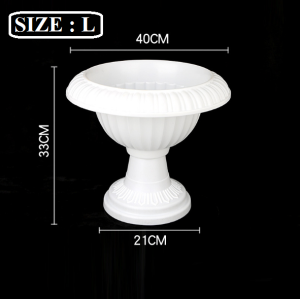 กระถางต้นไม้ทรงโรมัน กระถางพลาสติก สีขาว มี 3ขนาด ให้เลือก ประกอบง่าย มีน้ำหนักเบา ไม่มีรูระบาย ใส่น้้ำได้ ปลูกบัว/พืชน้ำ เลี้ยงปลาได้