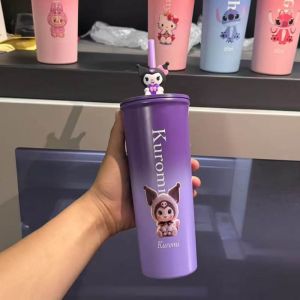 JESJELIU Disney Coffee Cup Stitch 710ml Thermal Cup Leakproof High-Capacity Vacuum Mug Travel