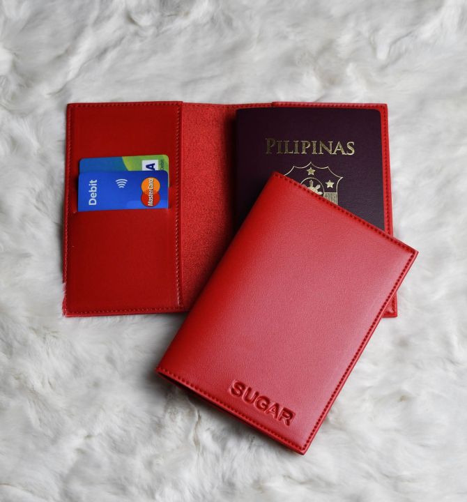 Family Passport Holder For 4 – Pink Faux Leather Travel Wallet With 22 Card Slots & Zippered Pocket