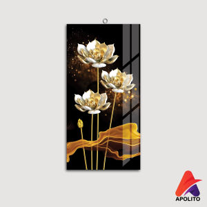 HIASAN DINDING ABSTRAK TROPICAL LOTUS AESTHETIC (15X30) WALL DECOR PAJANGAN DINDING POSTER RUANGAN
