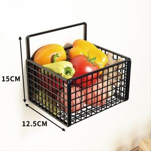 GYN Rak Wadah Tempat Penyimpanan Bawang Buah Sayur Rak Dapur Keranjang Besi Gantung Tempel Dinding