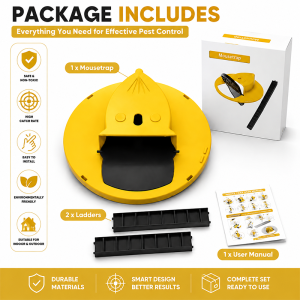 Automatic Mouse Rat Trap Bucket Humane Catcher Reusable Flip Cage for Big Rat Mice Easy Installation