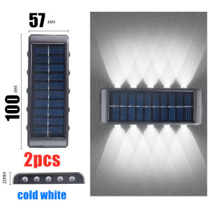 Solar 4/6 Lampu Outdoor Lighting Garden Wall Lamp For Courtyard Street Landscape Decoration Up and Down Lights Stairs Fence Solar Wall Light Light control warerproof courtyards/parks/gardens lamp