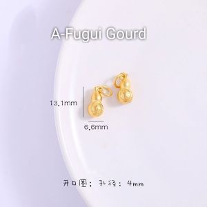 Gold Placer Fugui Gourd Bracelet Pendant Accessories/沙金富贵葫芦吊饰