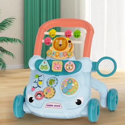 SUGAR PLUMGUI Sliding Baby Walker Trolley Anti Rollover Cartoon Walking Toy Multifunctional Music Lights Musical Baby Push Walker Early Education