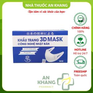 Khẩu trang 3D mask Nhật Bản hộp 50 chiếc - giúp ngăn ngừa khói bụi vi khuẩn  kháng virus