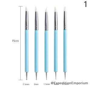 ExpeditionEmporium 5Pcs set Silicone Clay Sculpting Tools For Brush Modeling Dotting Nail Art Pottery Clays Tool DIY Carving Ceramics Sculpture