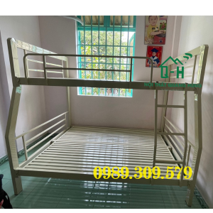 GIƯỜNG TẦNG SẮT HỘP VUÔNG 4X8 MÀU KEM CAO CẤP GIAO NHANH HCM