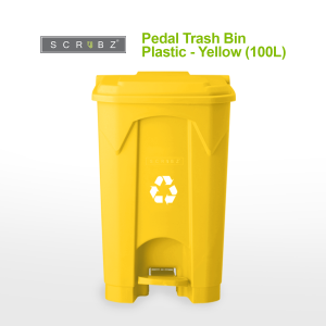SCRUBZ 100L Pedal Trash Bin Garbage Bin Waste Bin Plastic Recyclable General Waste Bio degradable Hazardous