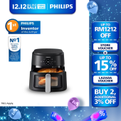 Philips NA231 13-in-1 Airfryer | 6.2L | RapidAir Tech - Deliciously Crisp | Multi-Cooking Modes [Fry Grill Bake…] | Cooking Window | Up to 90% Less Fat | 8 Presets for Easy Cooking | Non-Stick PFOA-Free | Genuine Product | 2 Yrs Warranty |  NA231/09