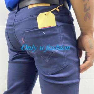 High Quality  Fashion European American Classic Solid Washing Denim Pants Casual Mens Stretch Trouser Blue Skinny Jeans Men color jeans navy blue